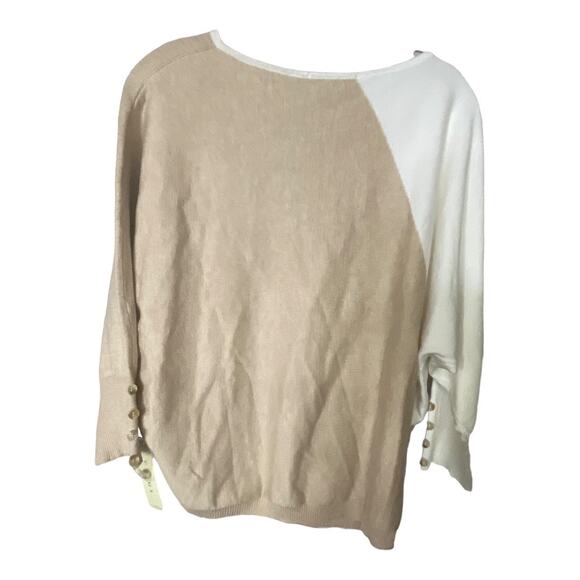 Cyrus Knits Women's Size Medium Bone Cream Oat Tan Long Sleeve Blouse NWT - Picture 3 of 6